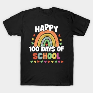 Happy 100 Days of School Rainbow Kids Boys Girls Teacher T-Shirt